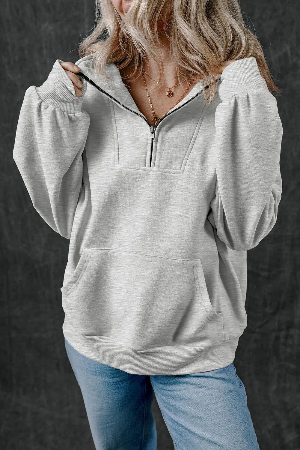 Half Zip Long Sleeve Sweatshirt