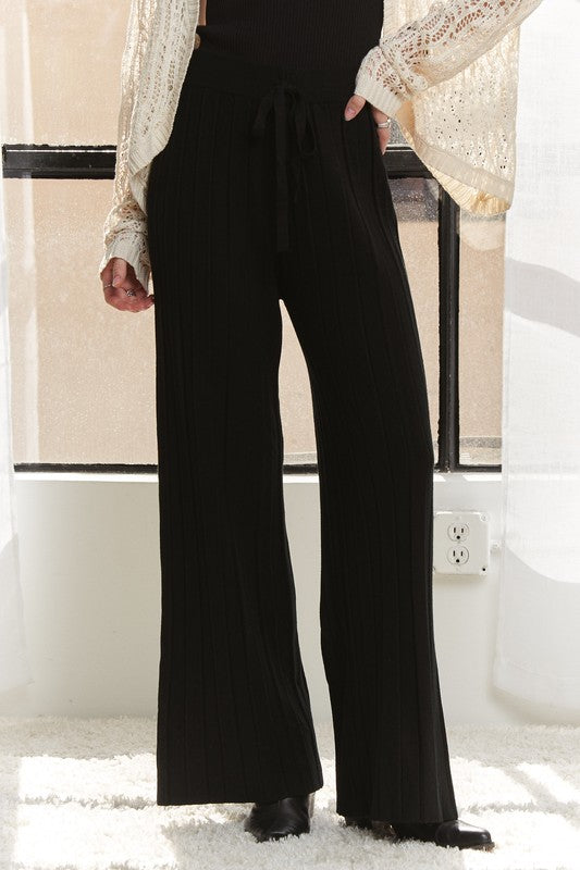 ADORA Tied Wide Leg Knit Pants