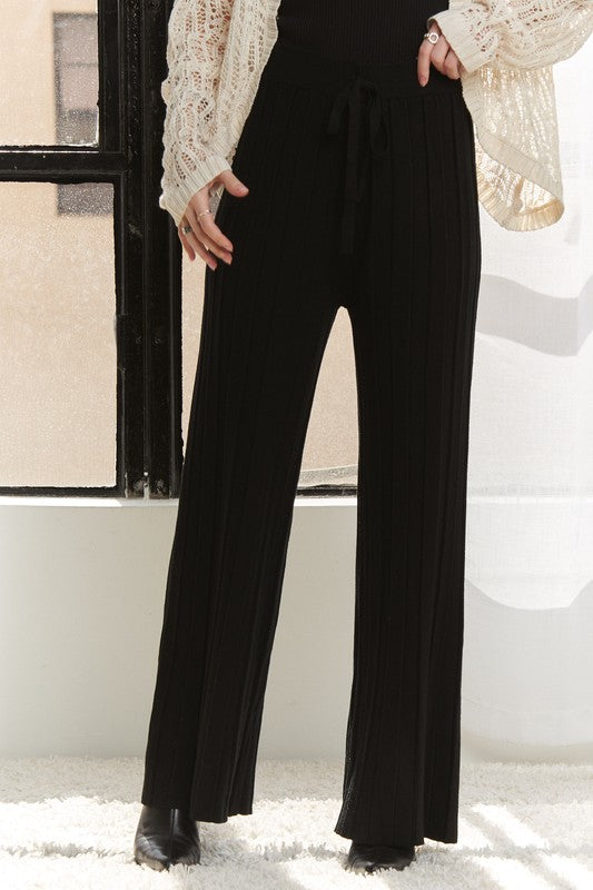 ADORA Tied Wide Leg Knit Pants