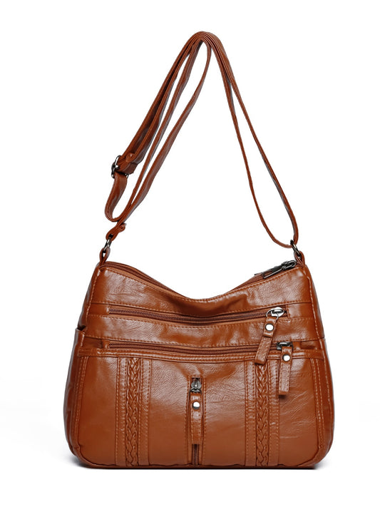 PU Leather Adjustable Strap Shoulder Bag